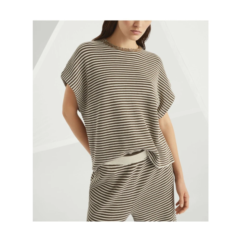 BRUNELLO CUCINELLI Stijlvolle T-shirts en Polos Brown Dames