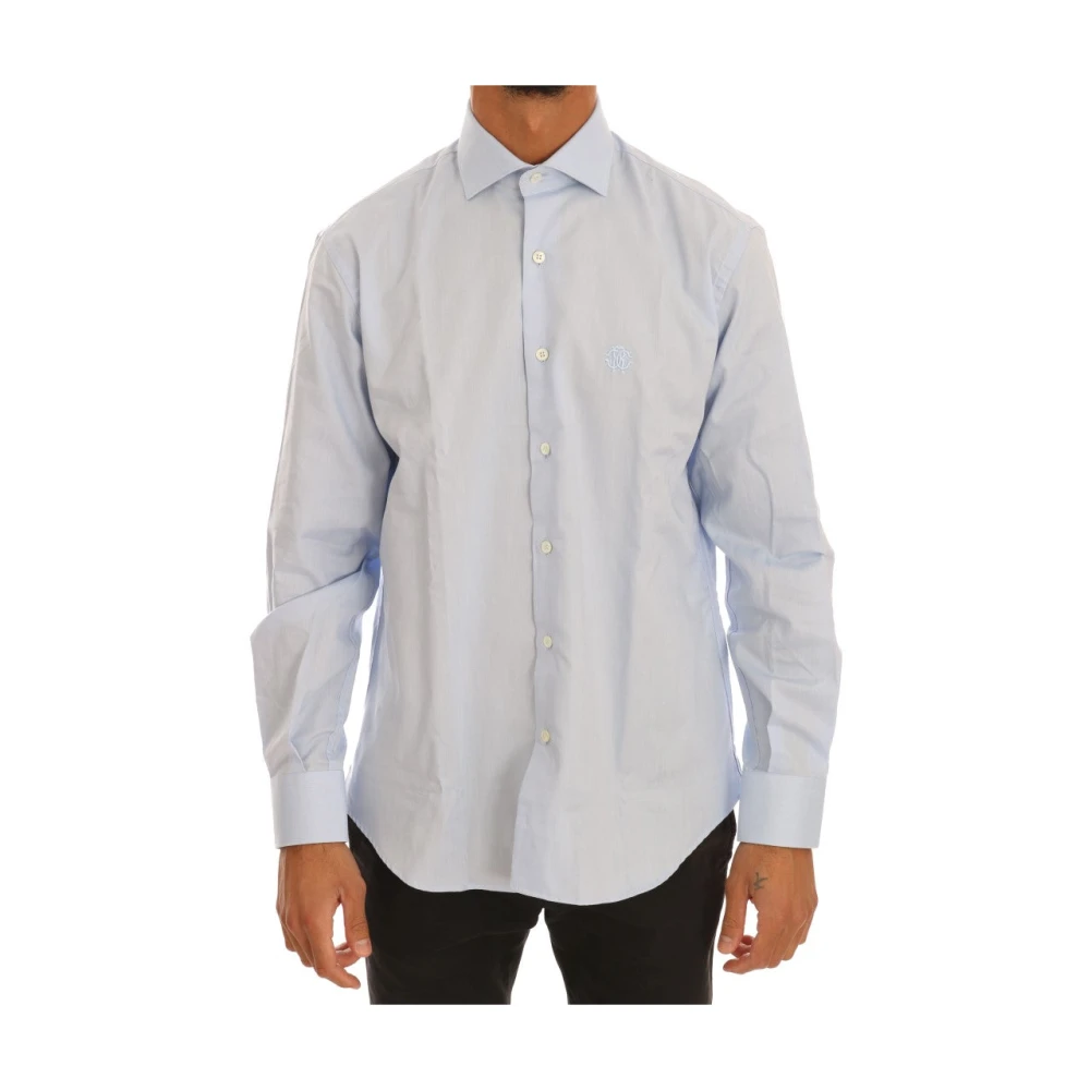 Roberto Cavalli Men's Light/Blue Cotton Shirt