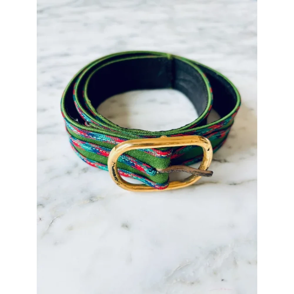 Yves Saint Laurent Vintage Pre-owned Canvas belts Green Dames