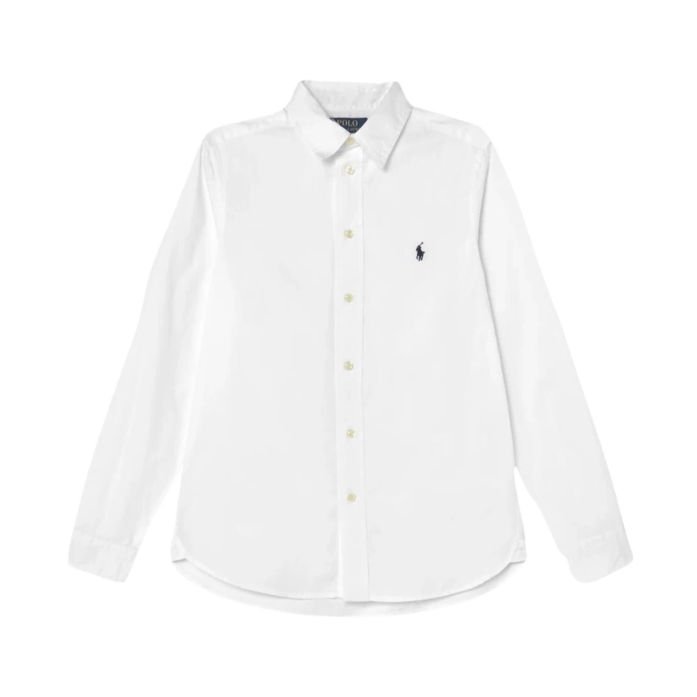 Polo Ralph Lauren Vit Linne Stil Skjorta för Pojkar White, Pojke