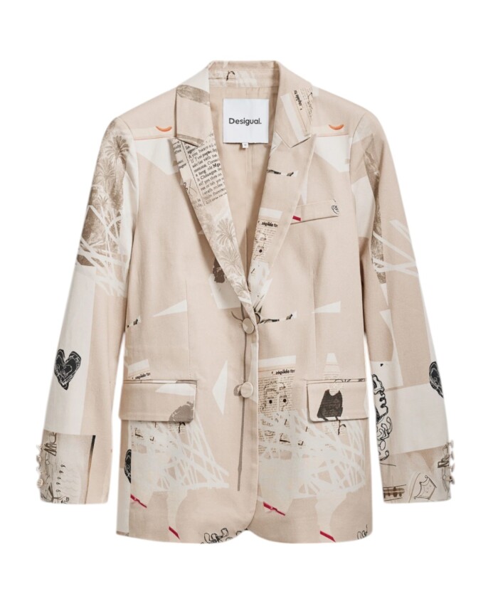 blazer-en-coton-imprime-avec-col-a-revers