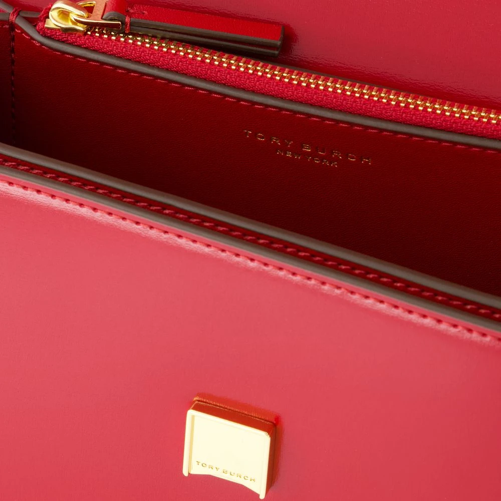 TORY BURCH Rode Leren Convertible Schoudertas Red Dames