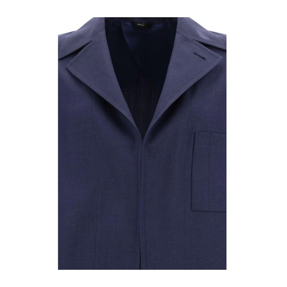Fendi Klassieke wollen blazerjas met zakken Blue Heren
