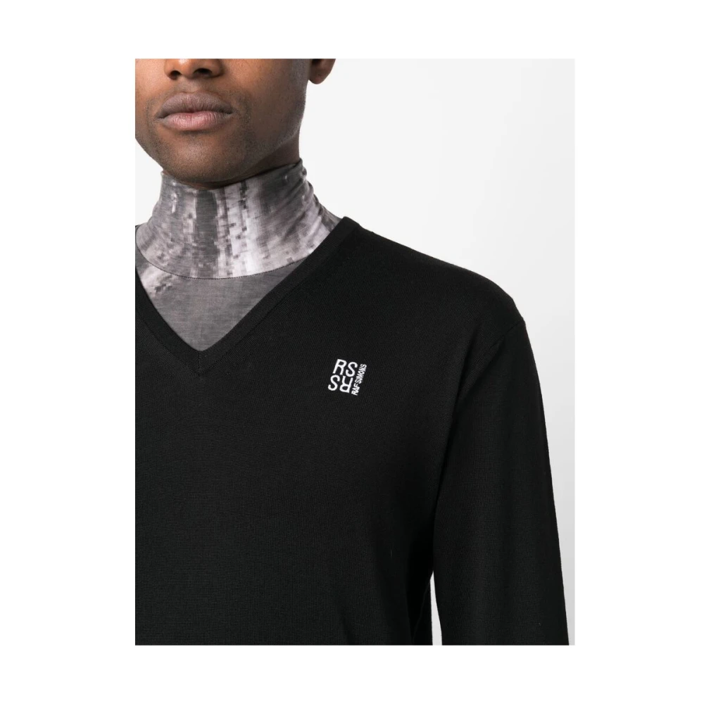 Raf Simons V-neck Knitwear Black Heren