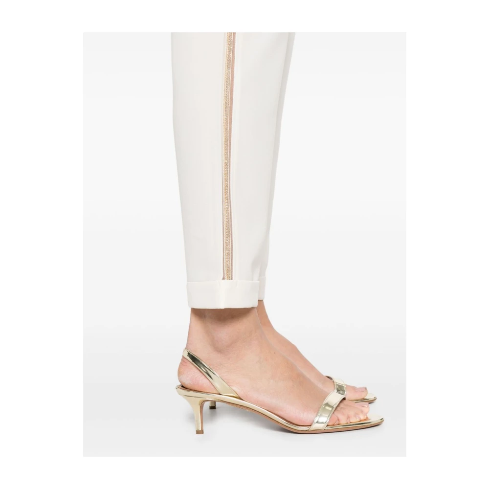 Liu Jo Trekkoord Taille Witte Broek White Dames