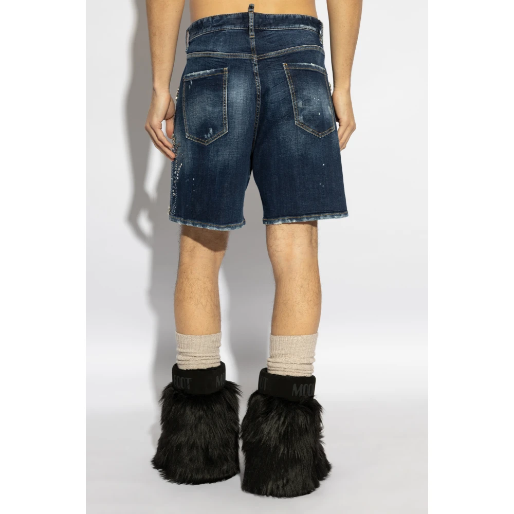 Dsquared2 Shorts met stenen Blue Heren