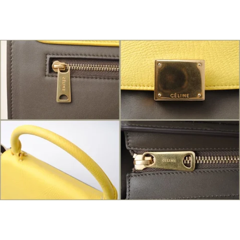 Celine Vintage Pre-owned Leather celine-bags Yellow Dames