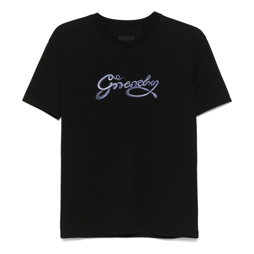 Givenchy Zwart Crew Neck T-shirt met Front Print Black Dames