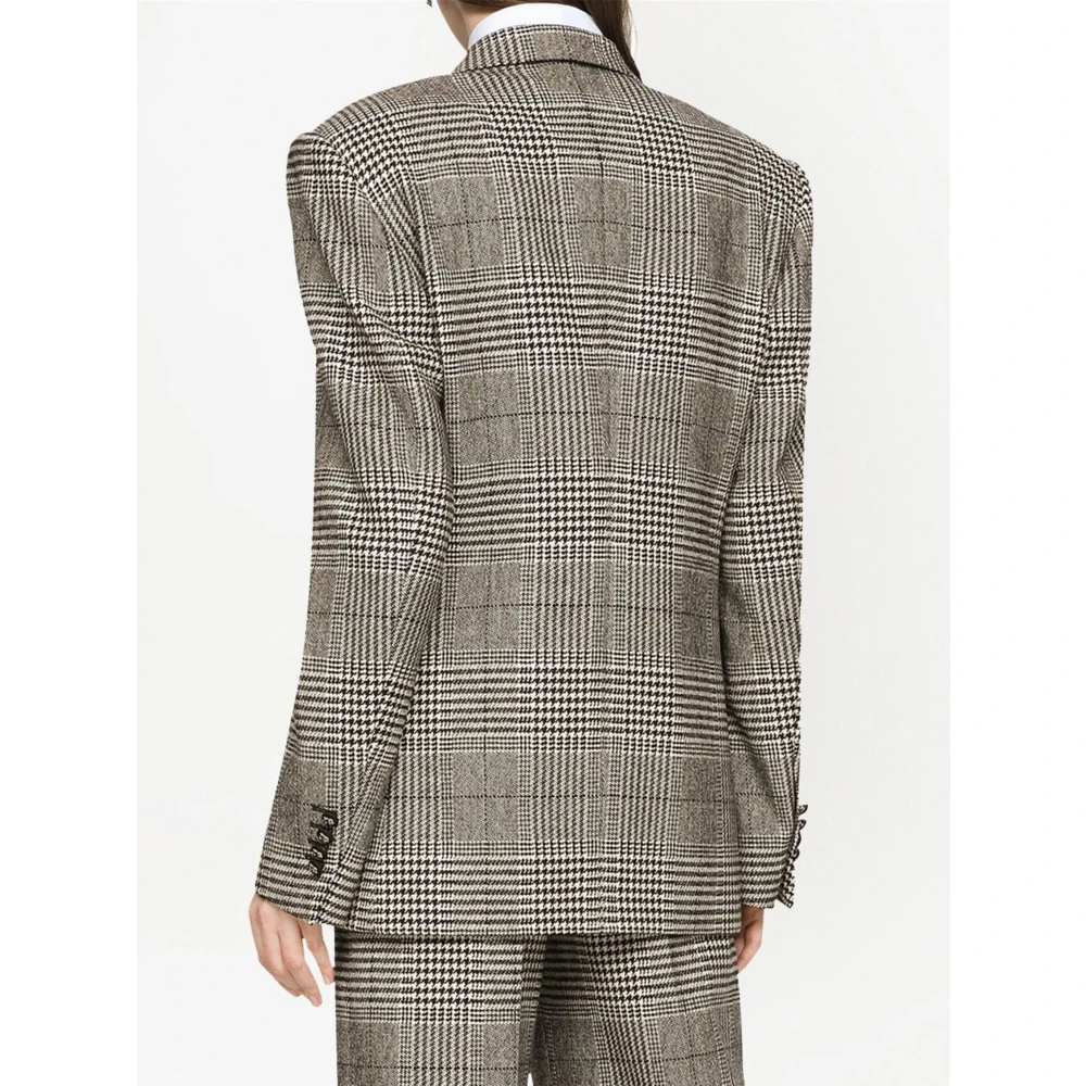 Dolce & Gabbana Geruite wol blazer Gray Dames