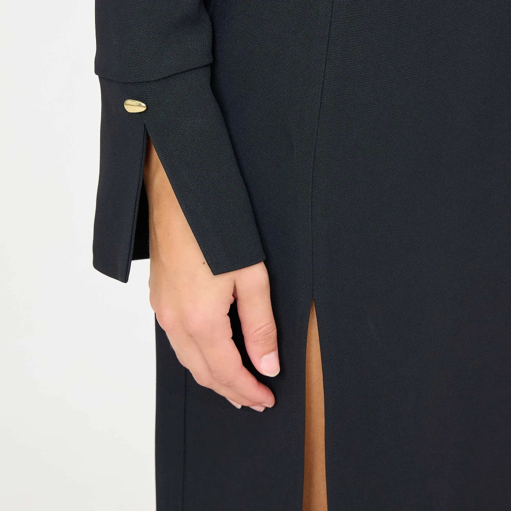Federica Tosi Lange jurk met Vhals op de rug Black Dames