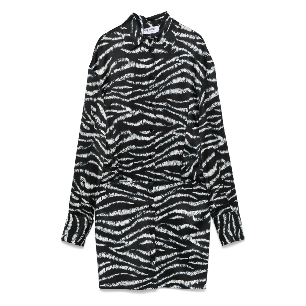 The Attico Witte en Zwarte Jurk Black Dames