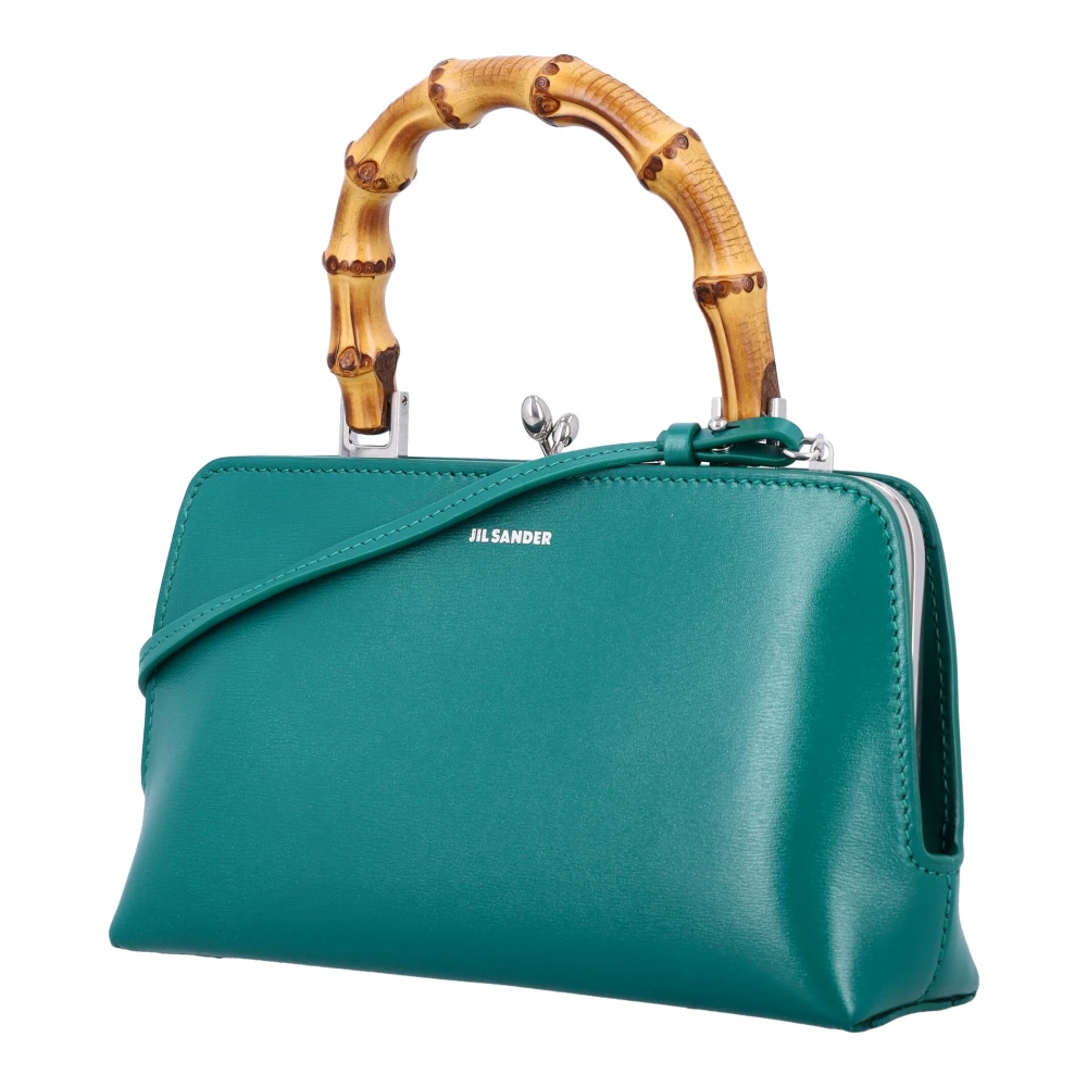 Jil Sander Smaragd Bamboe Handtas Green Dames