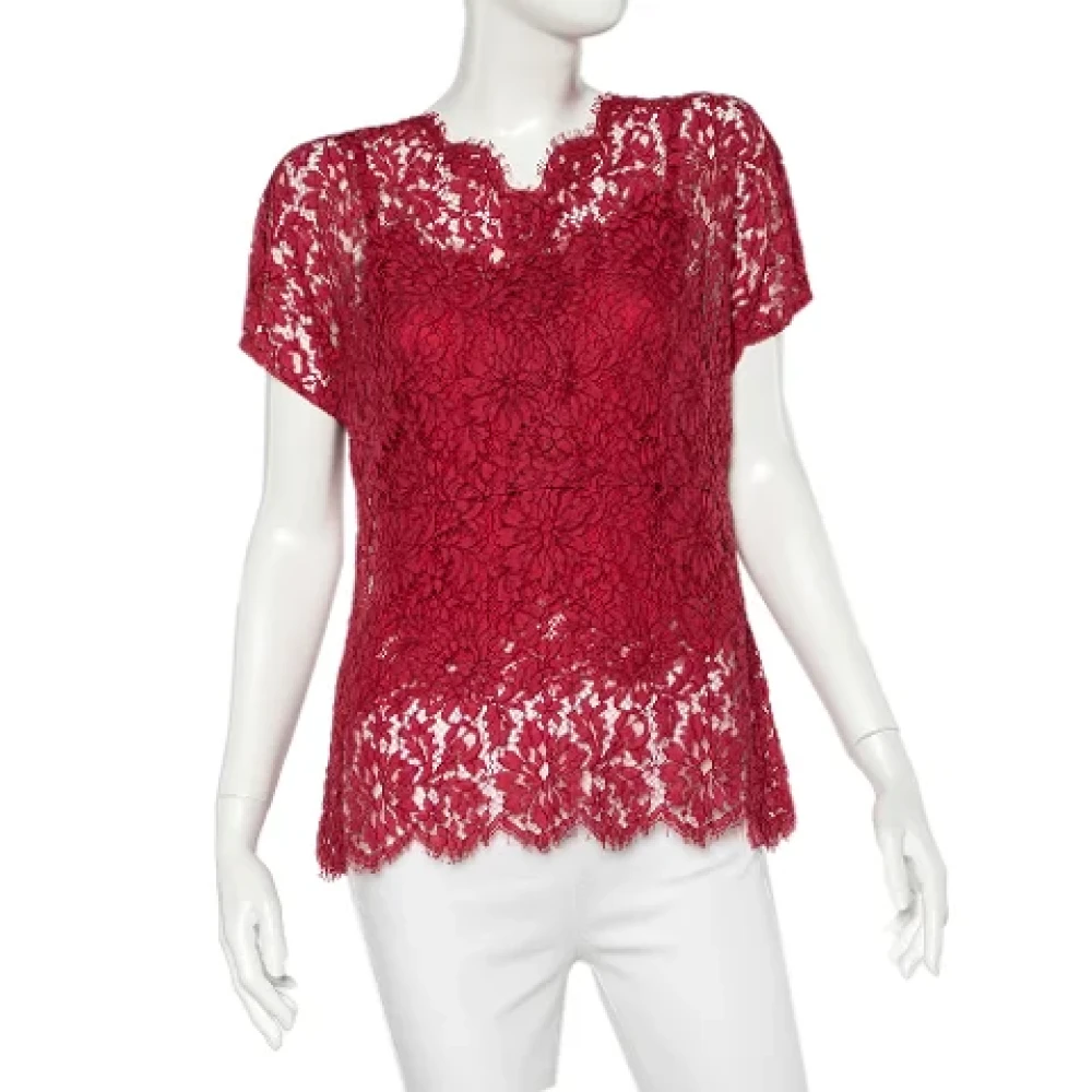 Dolce & Gabbana Pre-owned Lace tops Red Dames
