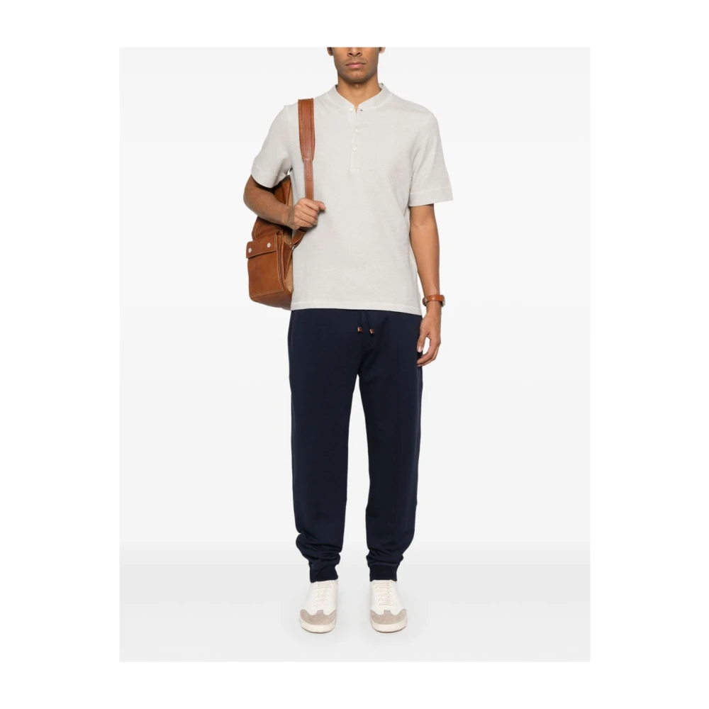 BRUNELLO CUCINELLI Blauwe Broek voor Mannen Blue Heren