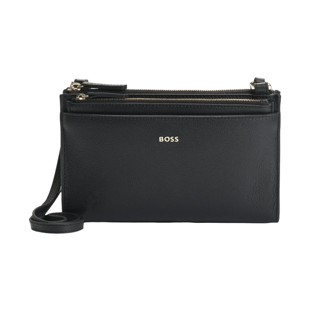 Hugo Boss Mini Leren Tas met Afneembare Pouch Black Dames