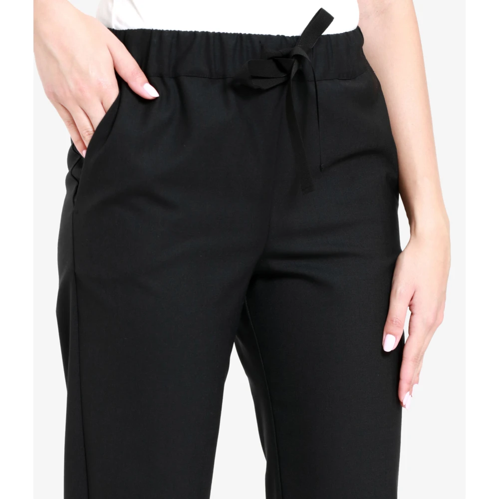 Semicouture Zwarte Wollen Broek Klassieke Stijl Black Dames