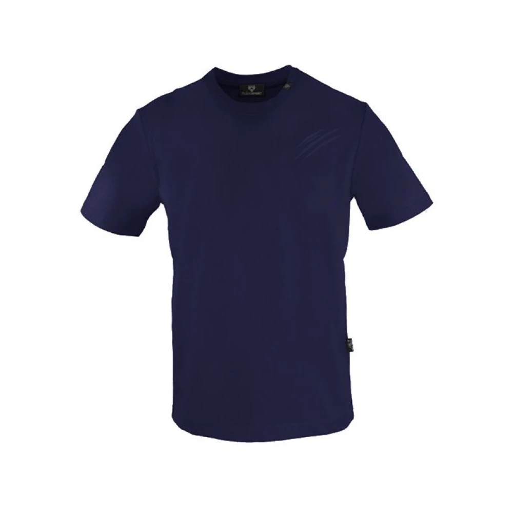 Plein Sport Blauw Katoen Scratch Logo Tee Blue Heren