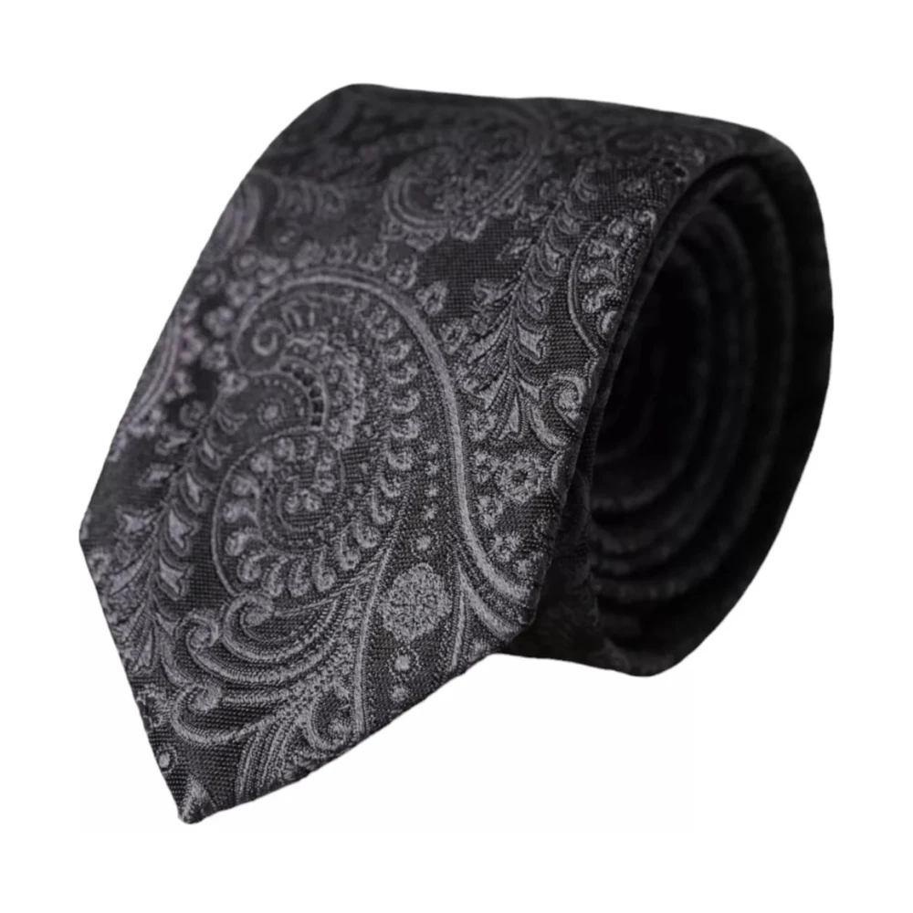 Dolce & Gabbana Exclusieve Heren Zijden Stropdas met Patroon Gray Heren