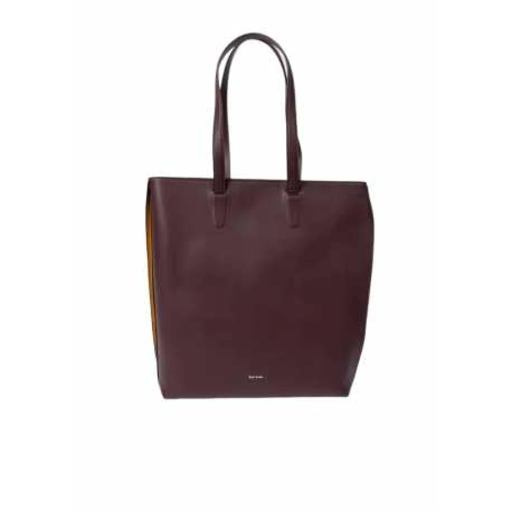 Paul Smith Bordeaux Leren Tote Geel Turquoise Brown Dames