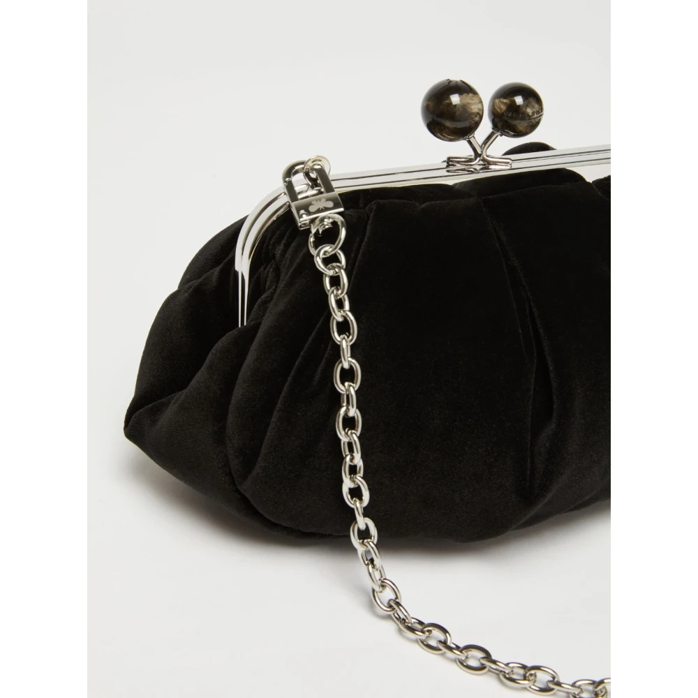 Max Mara Weekend Satijnen Franje Mini Tas Black Dames