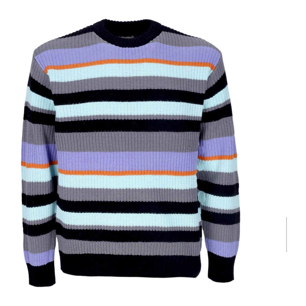 Obey Gestreepte Crew Sweater Pewter Multi Multicolor Heren