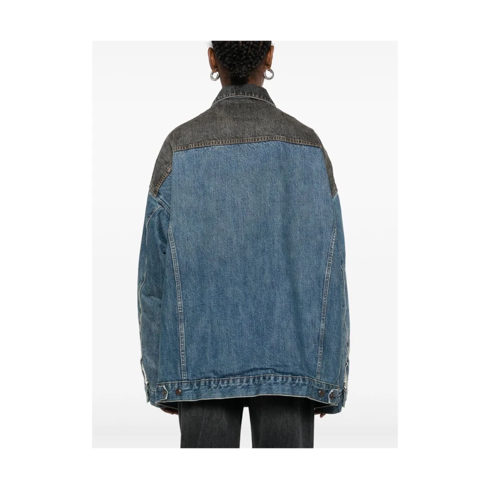 R13 Indigo Blauw Jas met Knopen Blue Heren