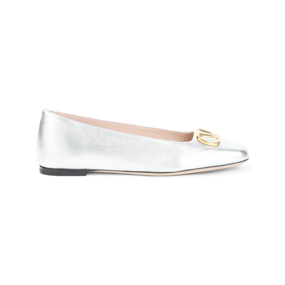 Valentino Garavani Women's Gray Vlogo Signature Ballerina - Ballerina Shoes - 5 Uk - Shoes