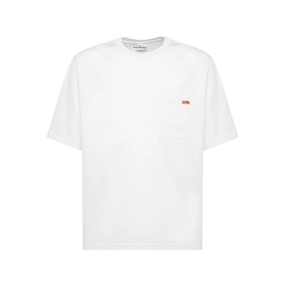 Acne Studios Enfärgad Bomull T-Shirt White, Herr