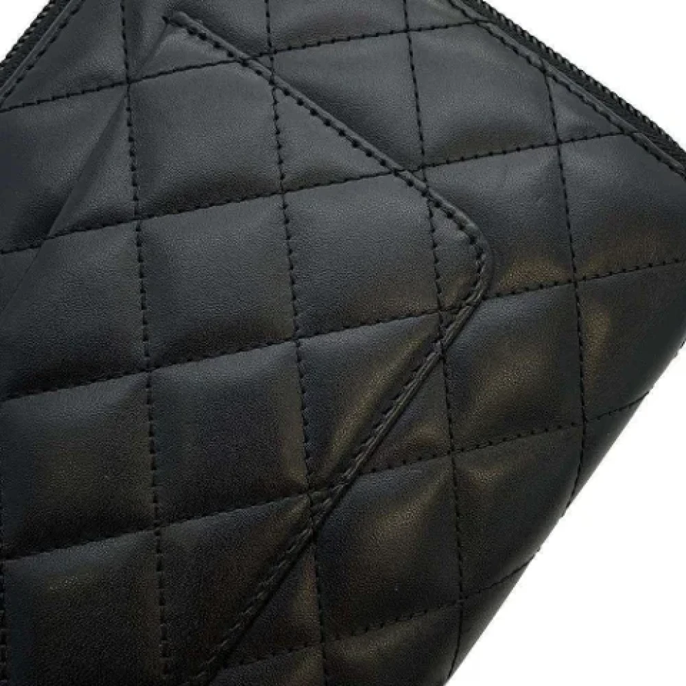 Chanel Vintage Pre-owned Leather wallets Black Dames