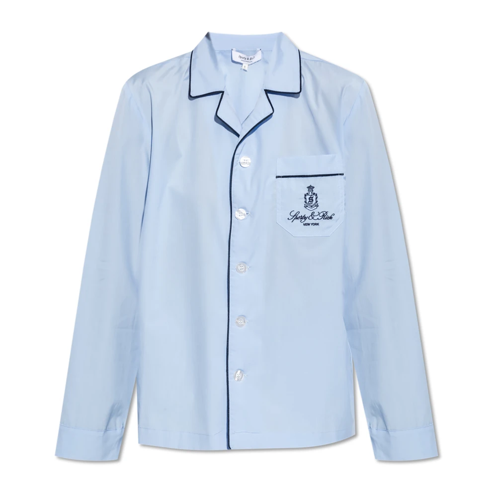 Sporty & Rich Pyjamashirt uit de Wall Street-collectie Blue Heren