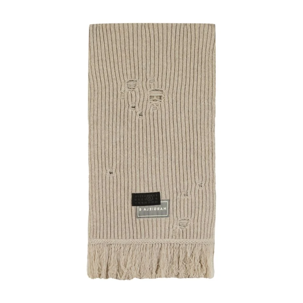 Mm6 Maison Margiela Vrouw Beige Accessoires Dames, One Size, Wol, Wol Sjaal