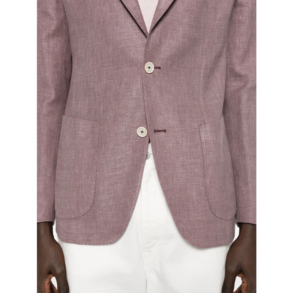 Eleventy Luxe Linnen Wol Zijden Jas Pink Heren