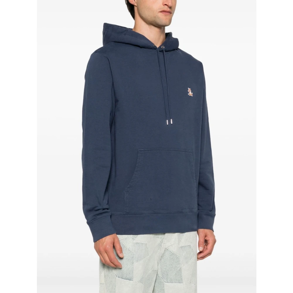 Maison Kitsuné Casual Chillax Patch Hoodie Blue Heren