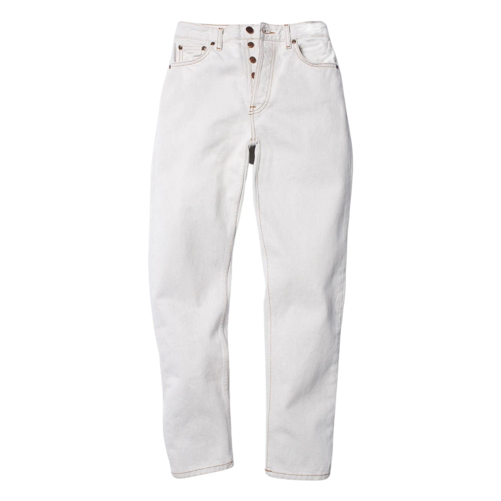 Nudie Jeans Breezy Britt Jeans Clay White Gray Dames