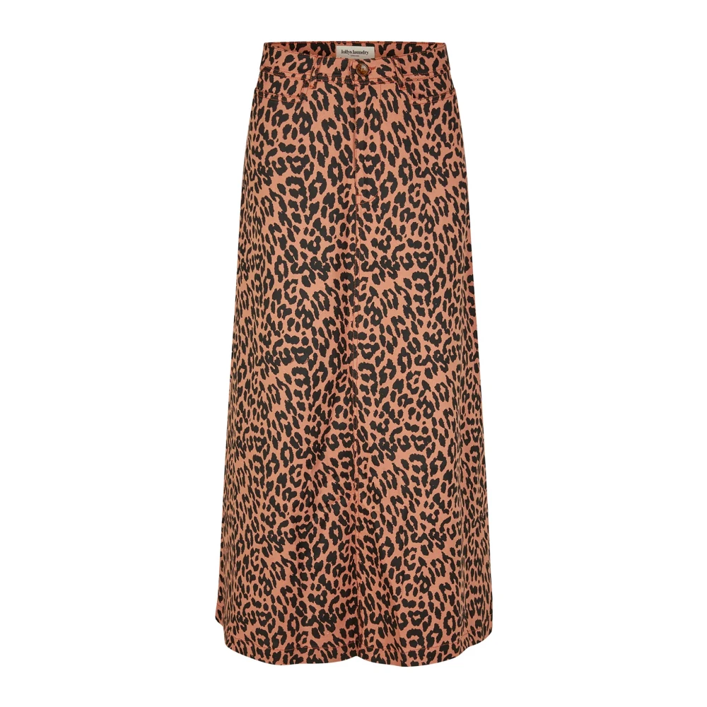 Lollys Laundry Luipaardprint Maxi Rok Lunall Stijl Brown Dames