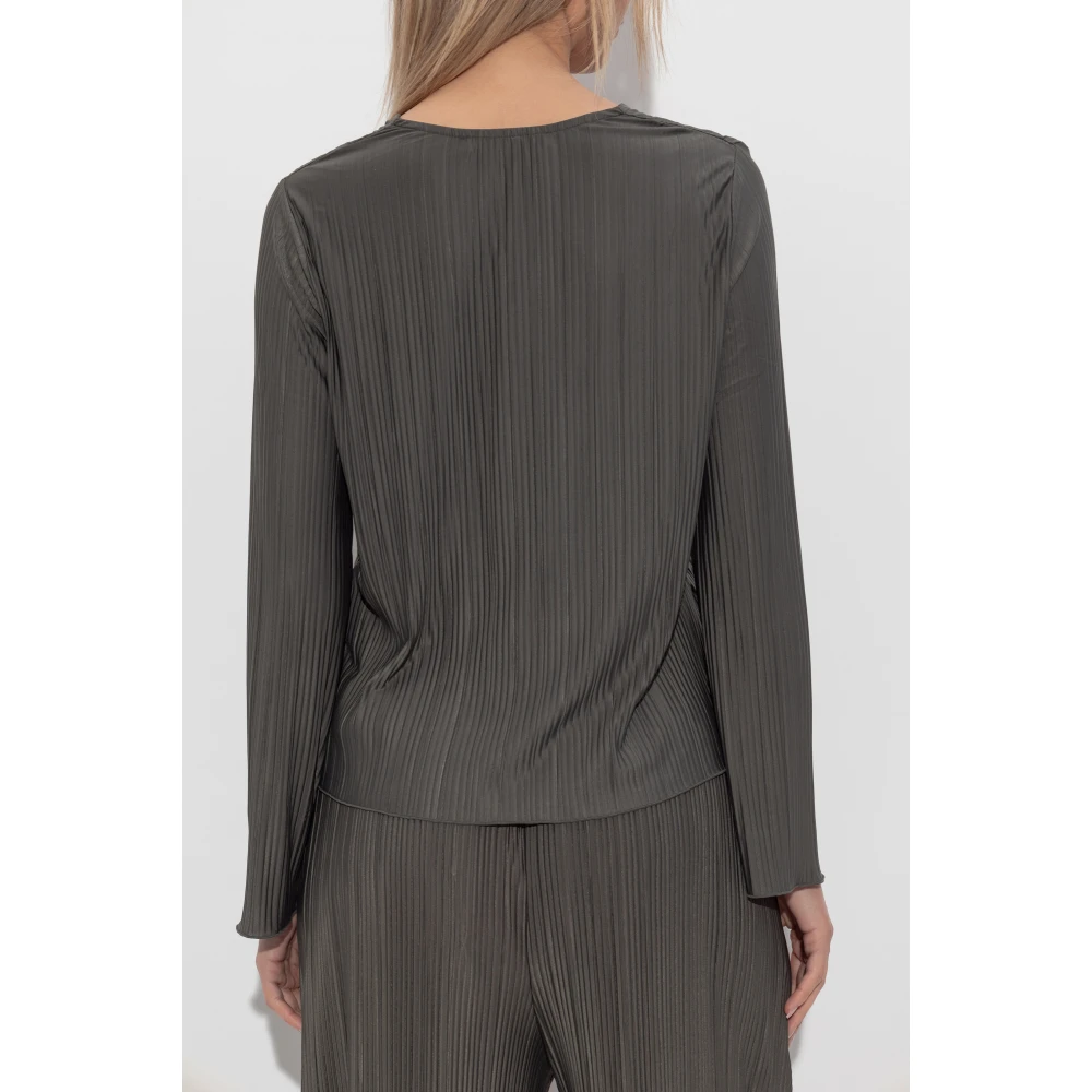 Samsøe Geplooide Blouse Sauma Gray Dames