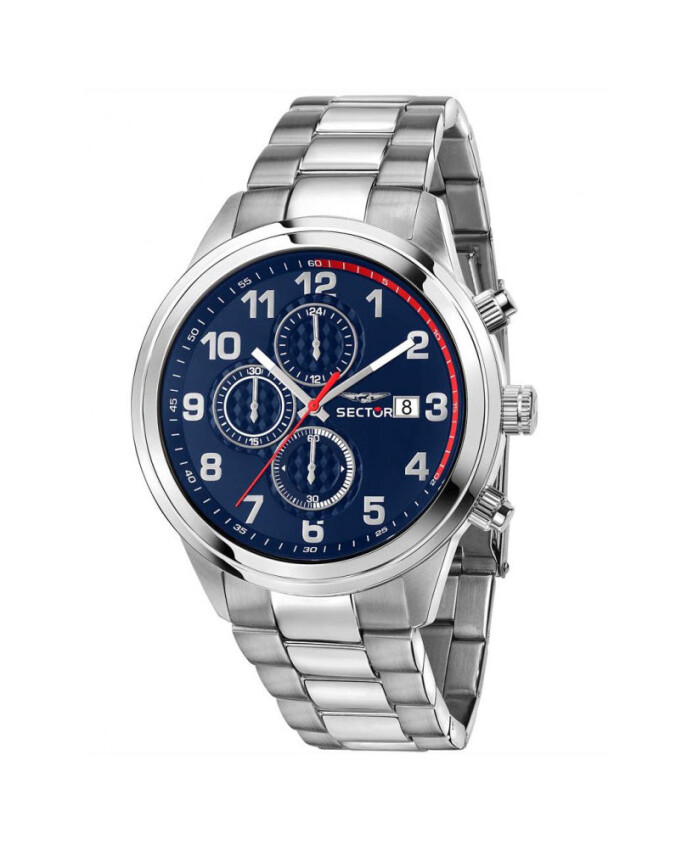 chronographe-670-cadran-bleu-acier-inoxydable