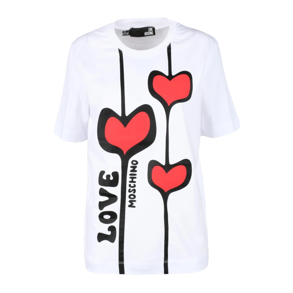 Love Moschino Katoenen T-shirt met Stijlvol Ontwerp White Dames