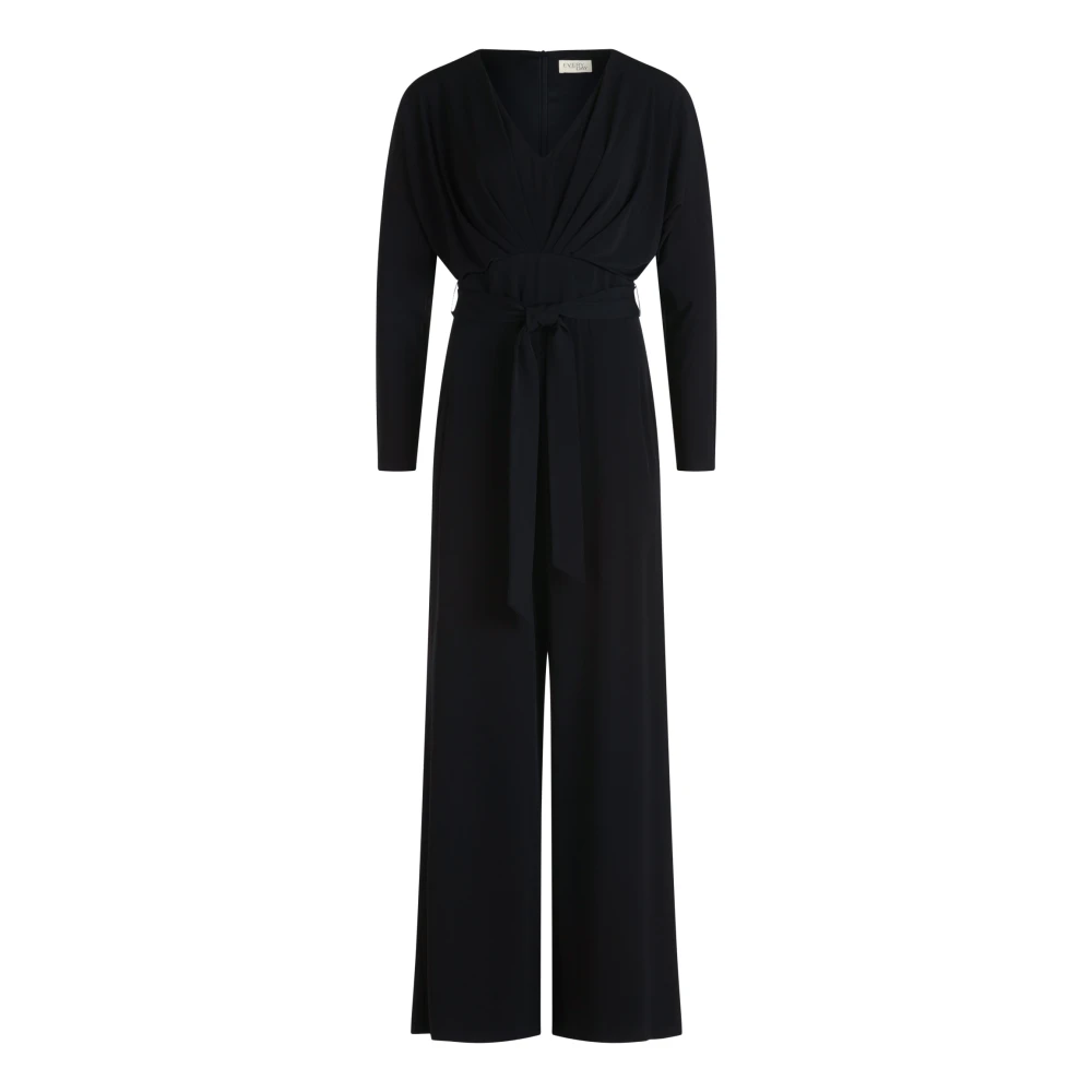 Vera Mont Jumpsuit met ceintuur en V-hals Black Dames