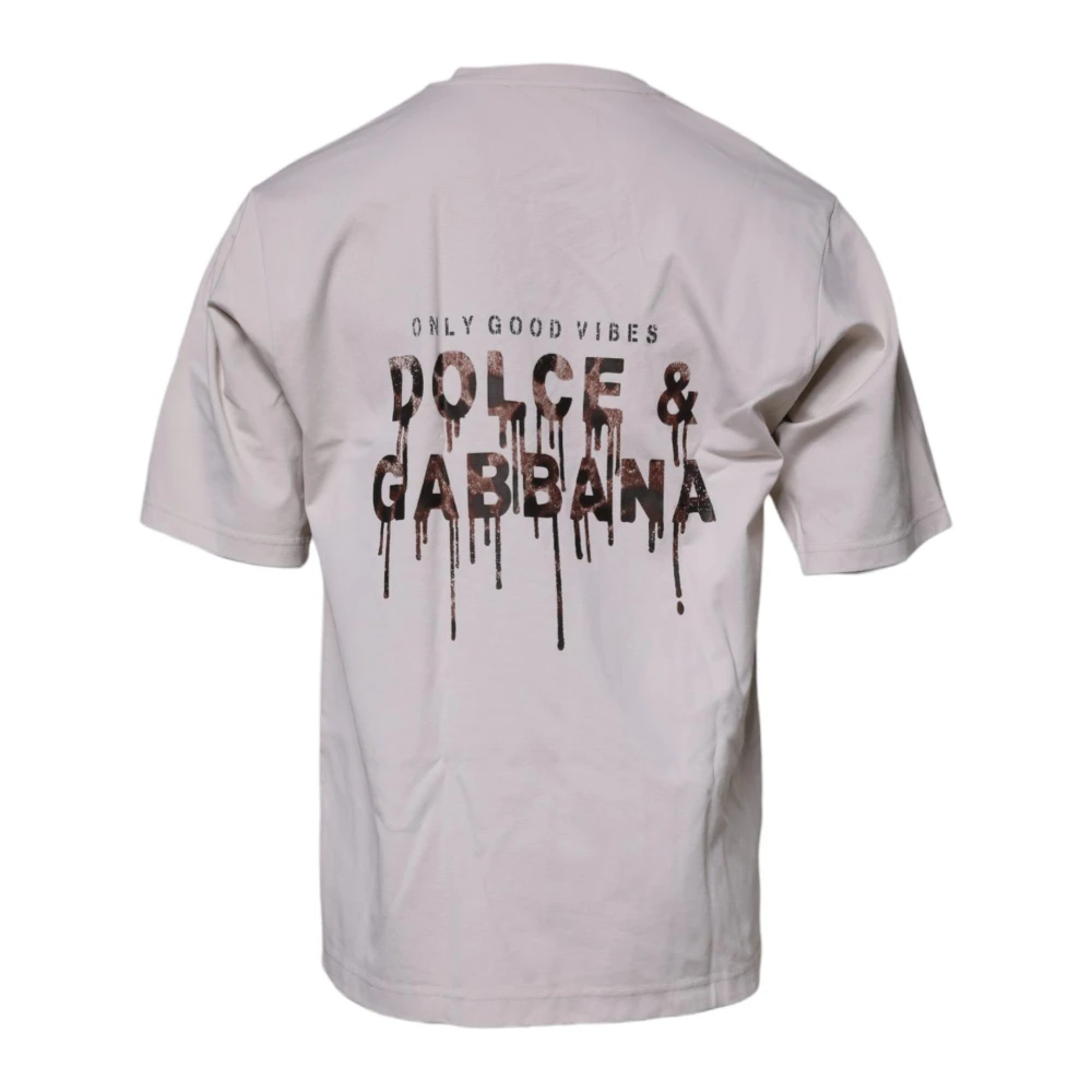Dolce & Gabbana Beige Logo Crewneck T-shirt Beige Heren