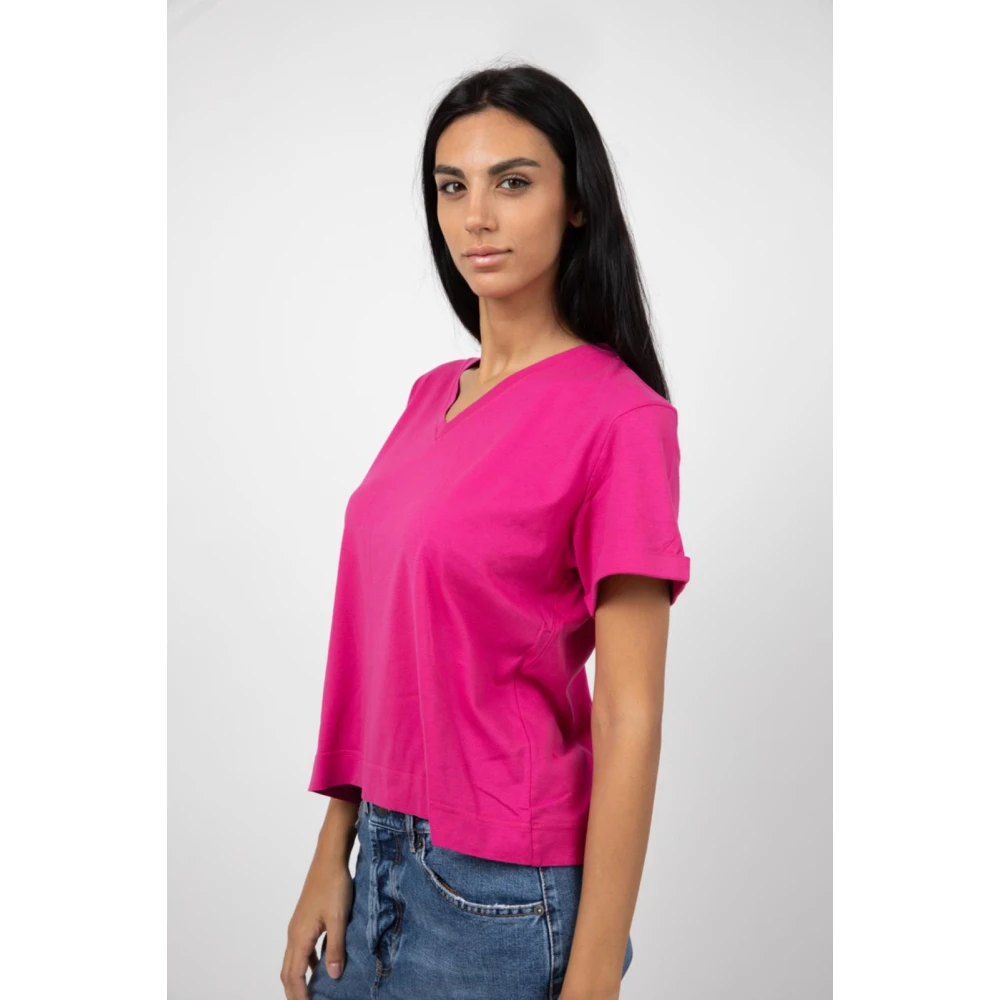 Gran Sasso V-Hals T-Shirt Pink Dames