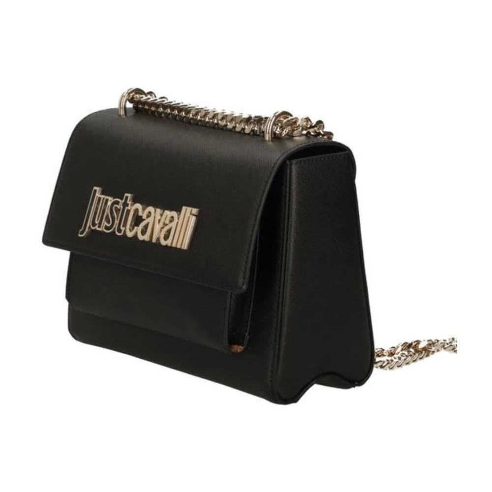 Just Cavalli Metalen Lettering Dames Tas Range Black Dames