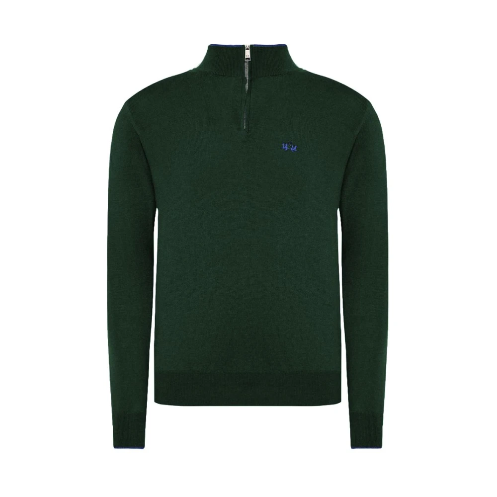 LA MARTINA Groene Acryl Half-Zip Sweater met Logo Green Heren