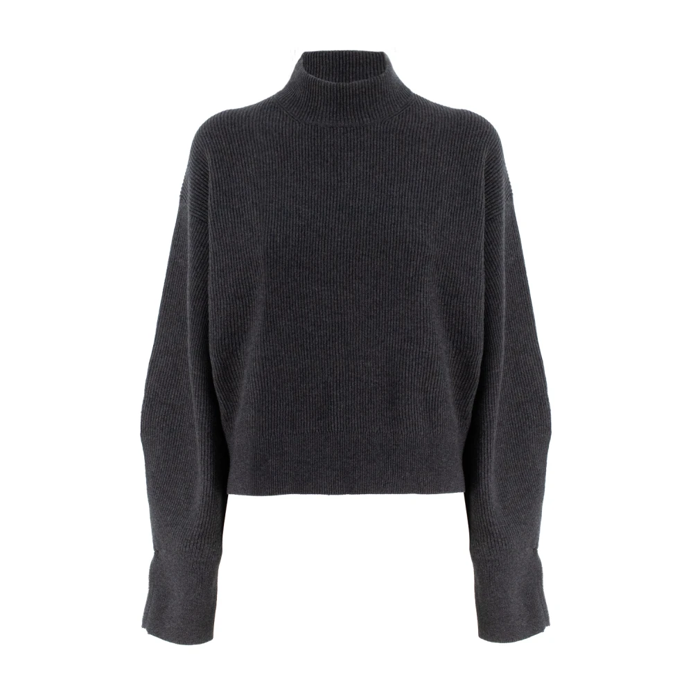 BRUNELLO CUCINELLI Wrap-around jumper met lichtgevende juweel Black Dames