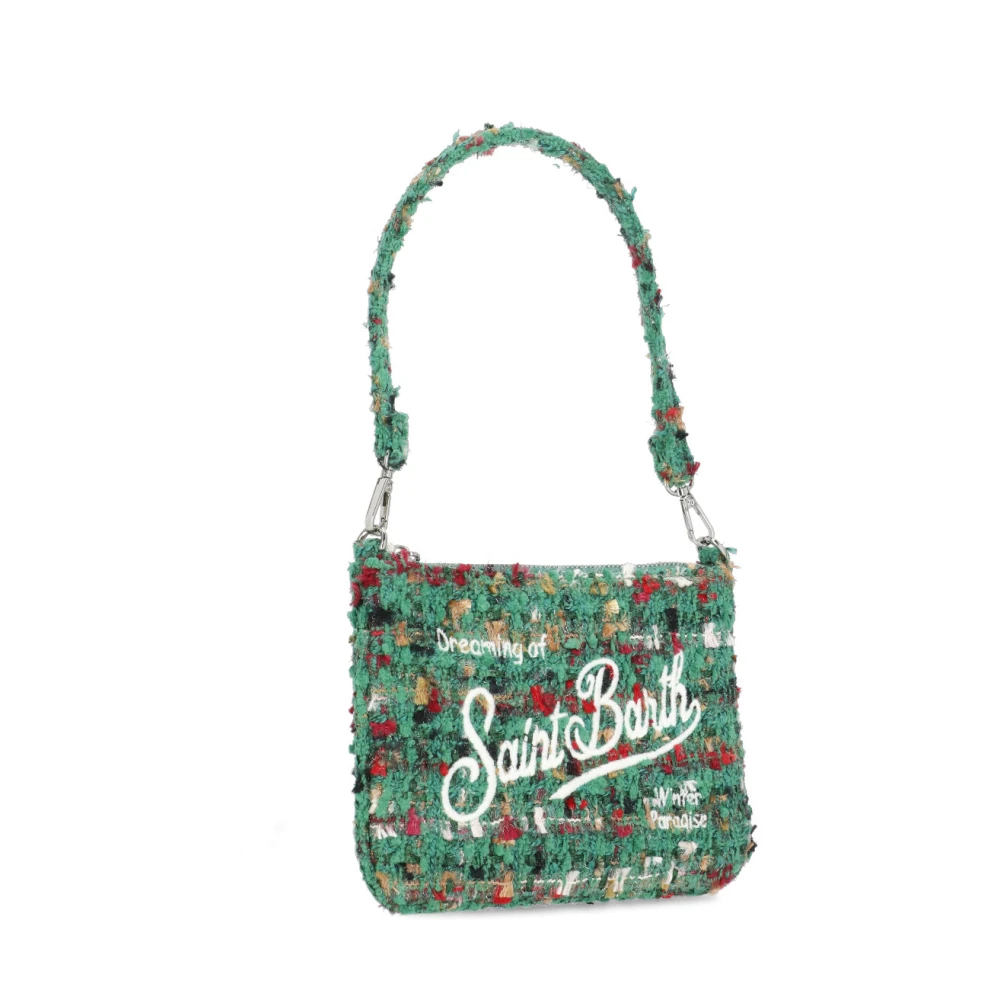 Saint Barth Groene Pochette met Borduurwerk Green Dames