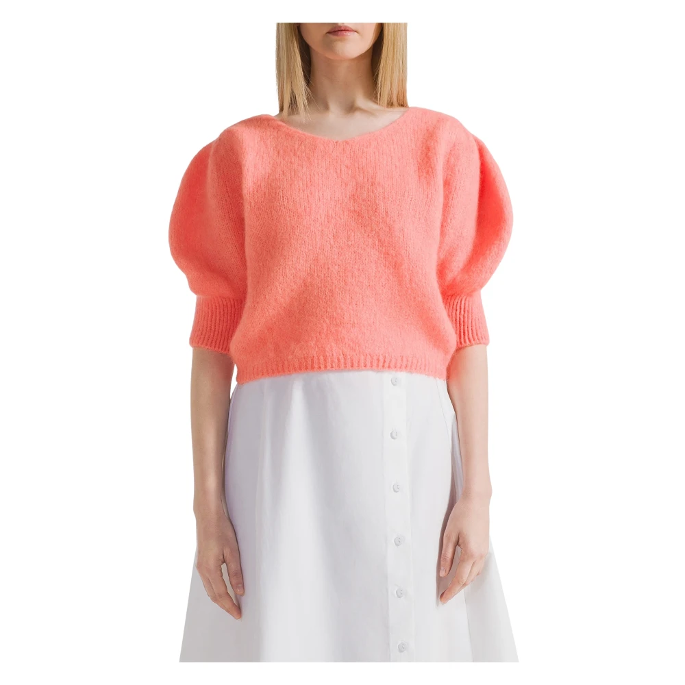 American Dreams Zachte Alpaca Trui in Zalm Red Dames
