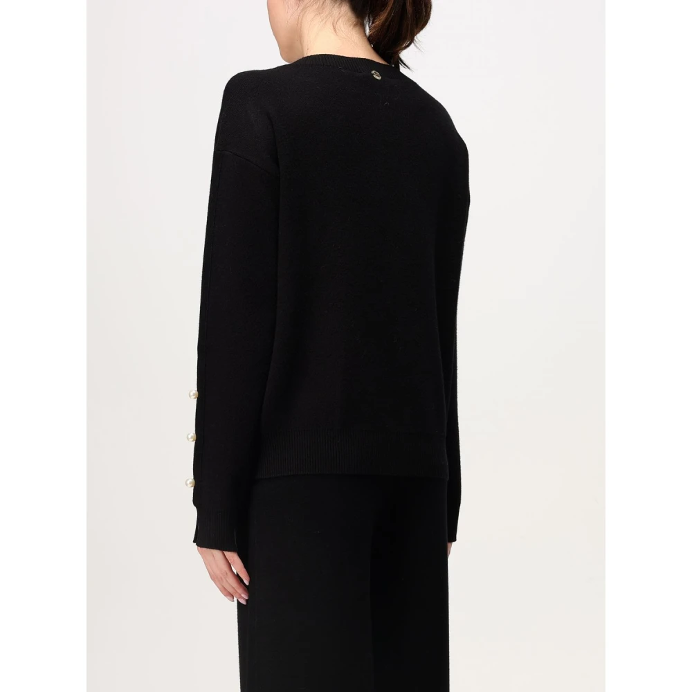 Twinset Gebreide top met parels Black Dames