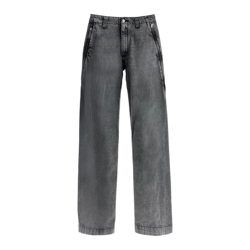 MM6 Maison Margiela Zwarte Denim Straight Jeans Grote Zakken Black Heren