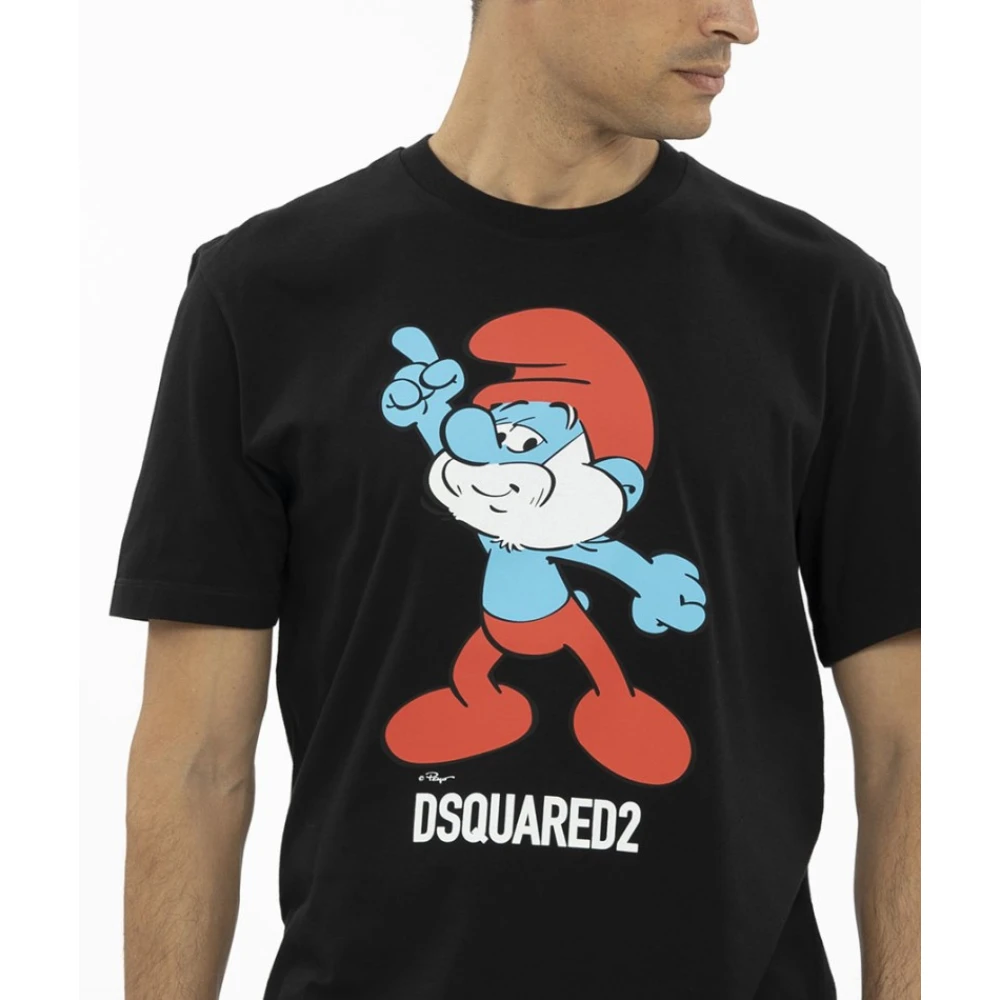 Dsquared2 Smurfs Dc Korte Mouw T-Shirt Black Heren
