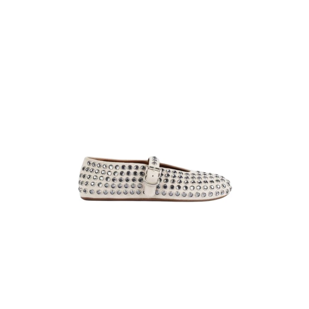 Alaïa Ballerina's van leer met strass Beige Dames